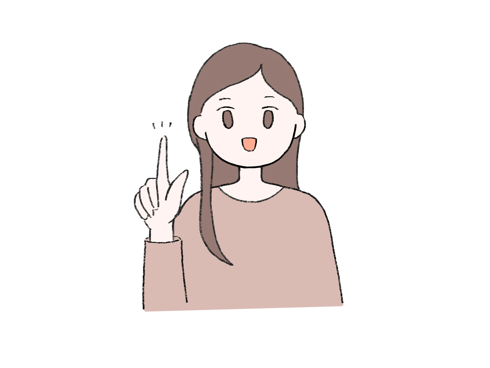 ひらめく女性のポーズ