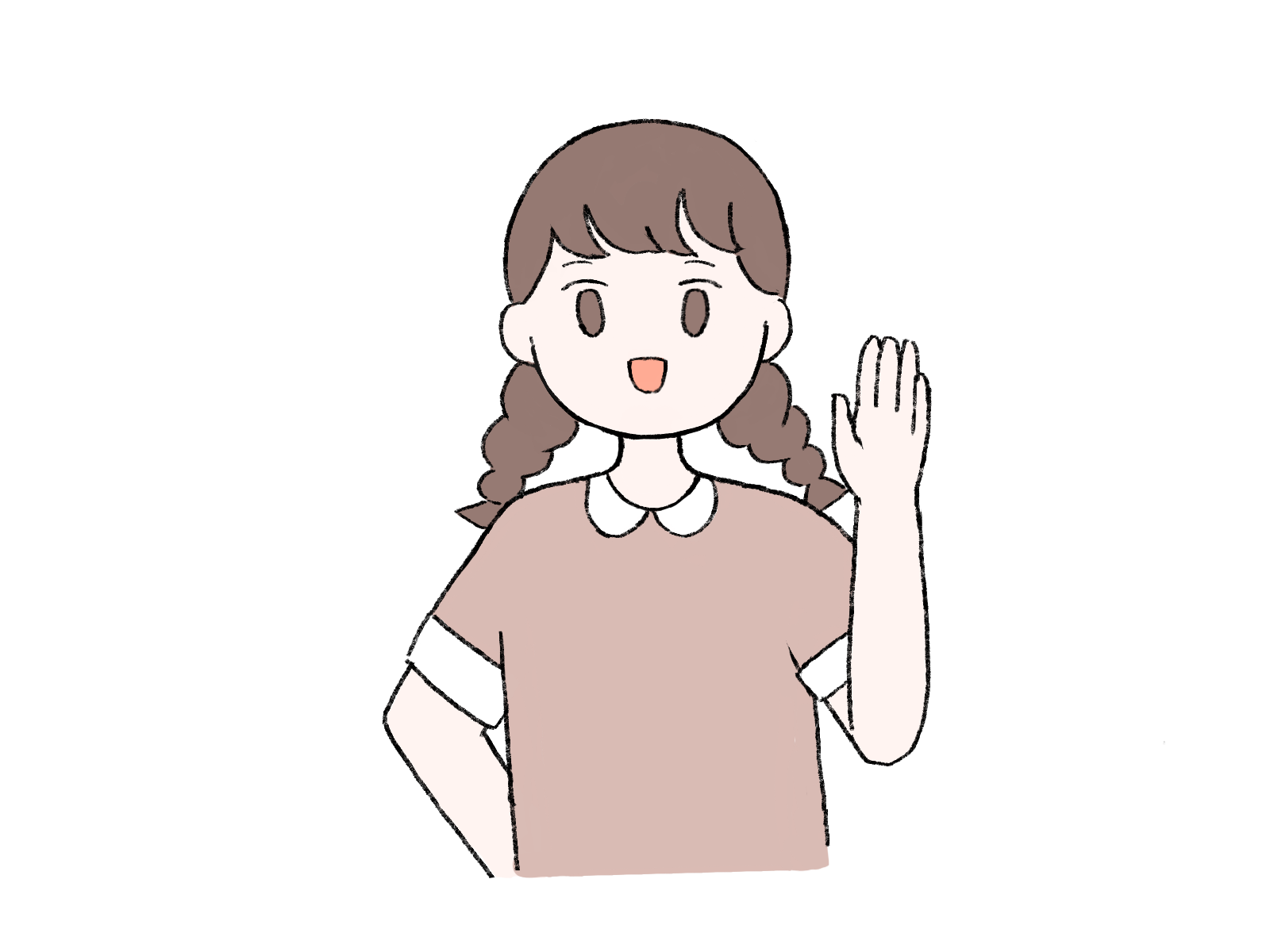 挨拶する女性のポーズ