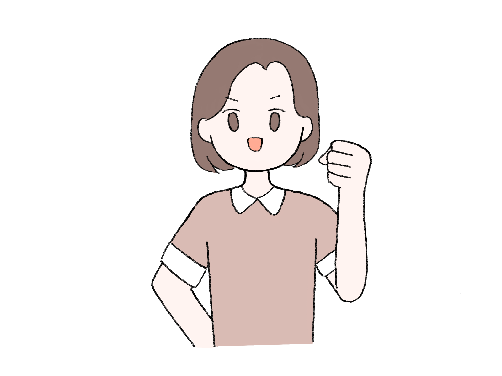 女性のガッツポーズ