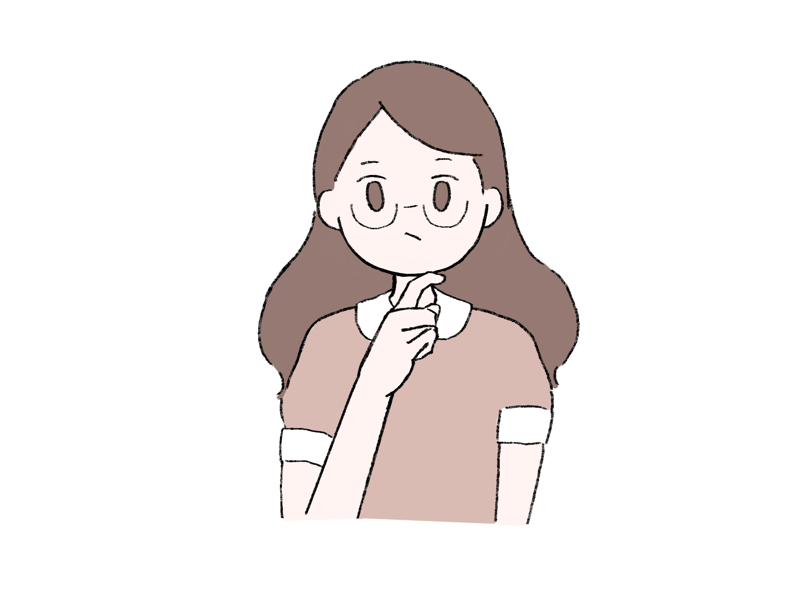 悩む女性のポーズ