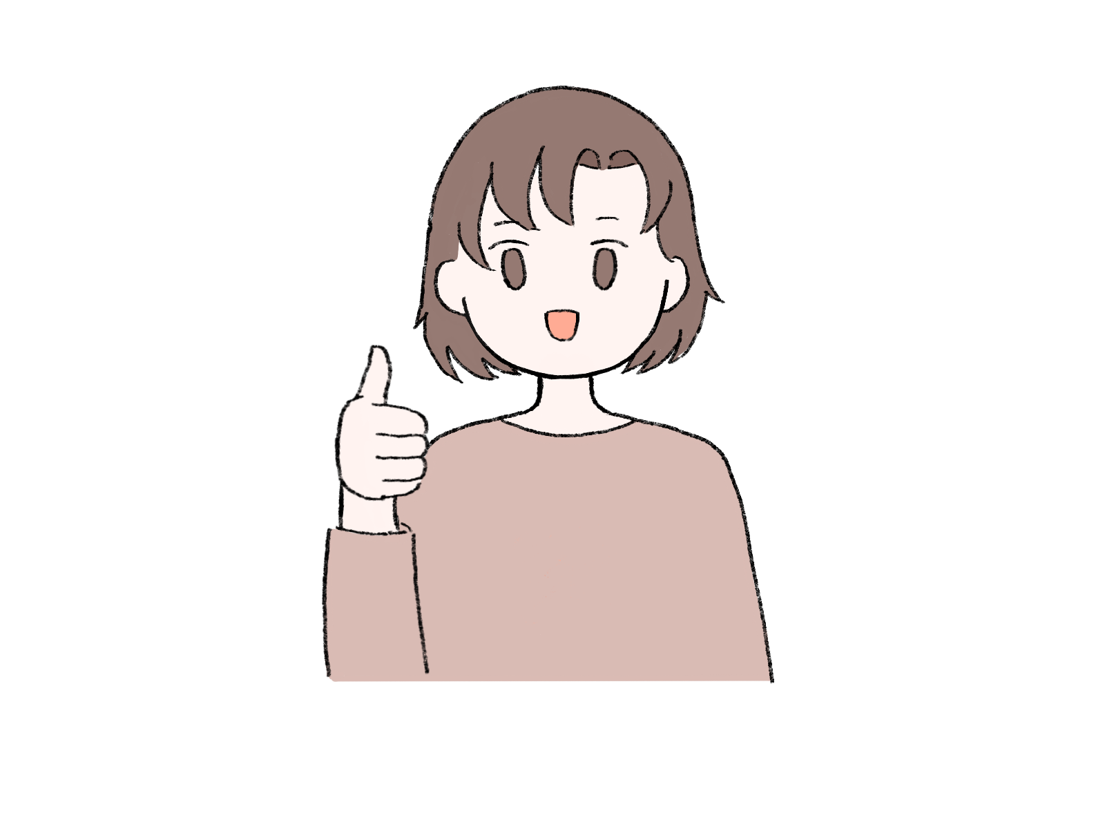 いいねする女性のポーズ