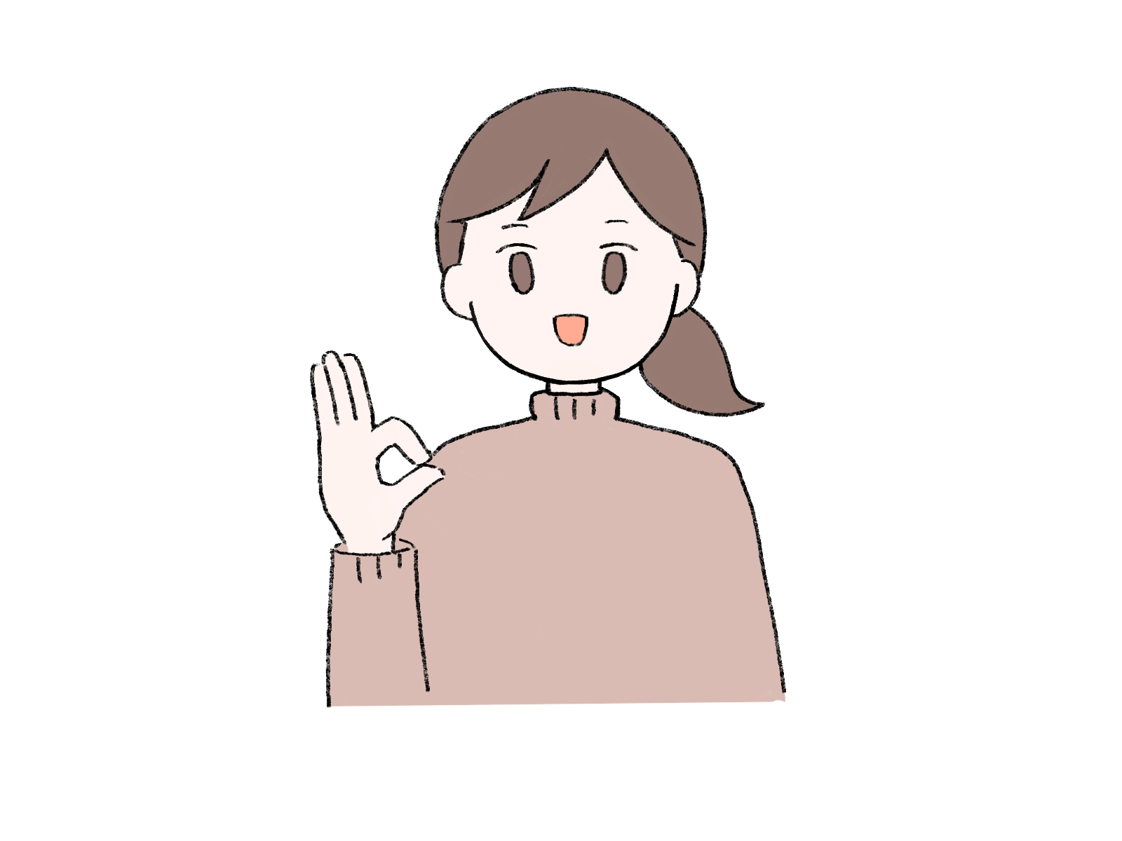 OKする女性のポーズ