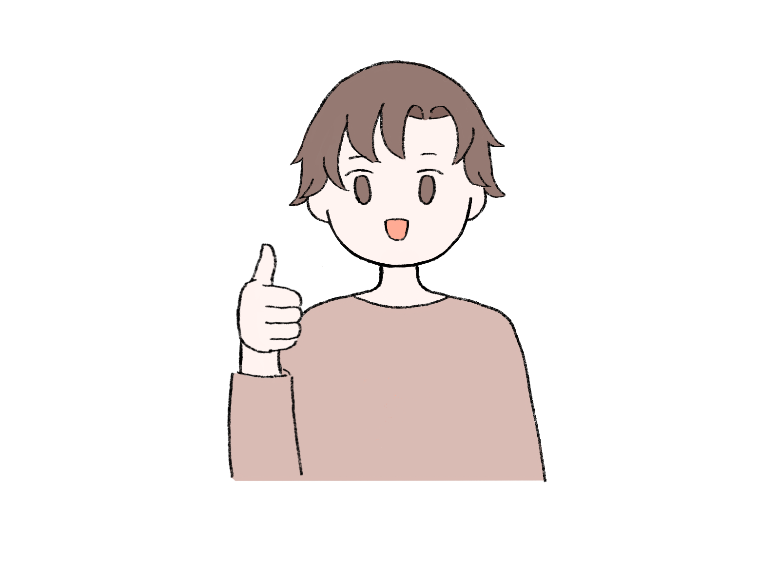 いいねする男性のポーズ